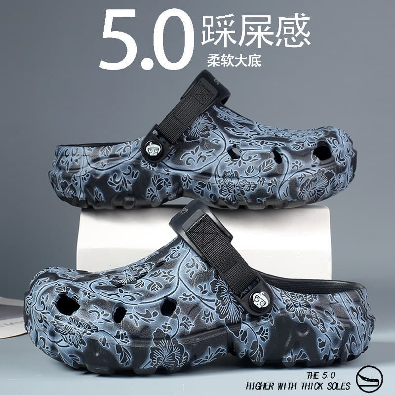 Amazon Croc Shoes Men's Casual Sandals New Summer Outerwear Thick-Soled Anti-Slip Beach Shoes Cross-Border Sandals