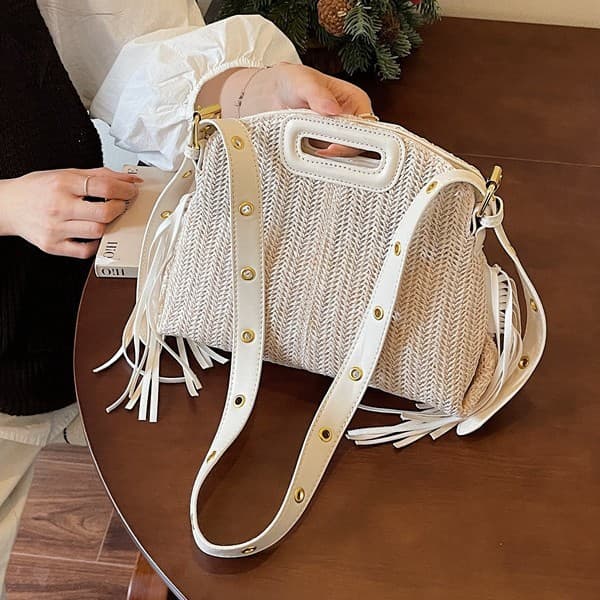 Woven Straw Bag Women 2026 New Style Knitted Underarm Bag Large Capacity Shoulder Handbag Commute Versatile Crossbody Beach Bag