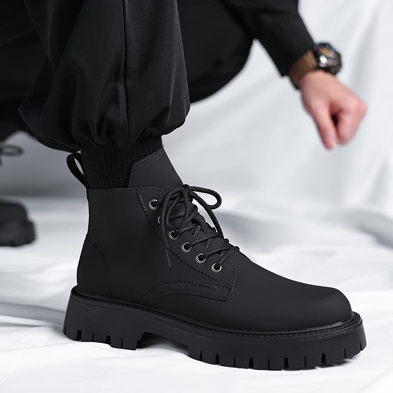 【Custom】2024 Martin Boots Men Autumn Work Boots Leather Boots Height Increase British Style Yuppie Motorcycle Fashion Boots 3305-R