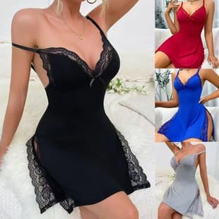 Sexy Split Sleepwear for EU/US Amazon/TEMU Export Lingerie Factory, Non-Modal Fabric