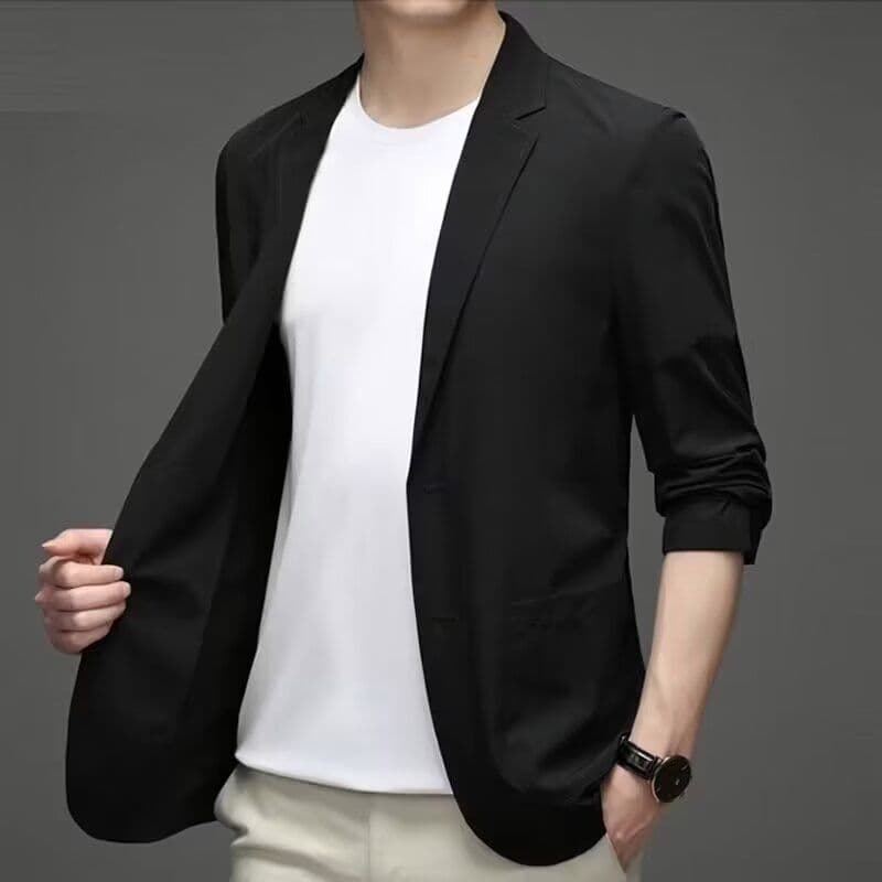 2024 summer thin sun protection suit men's tops spring and summer trendy casual small suit single suit jacket single piece ultra-thin