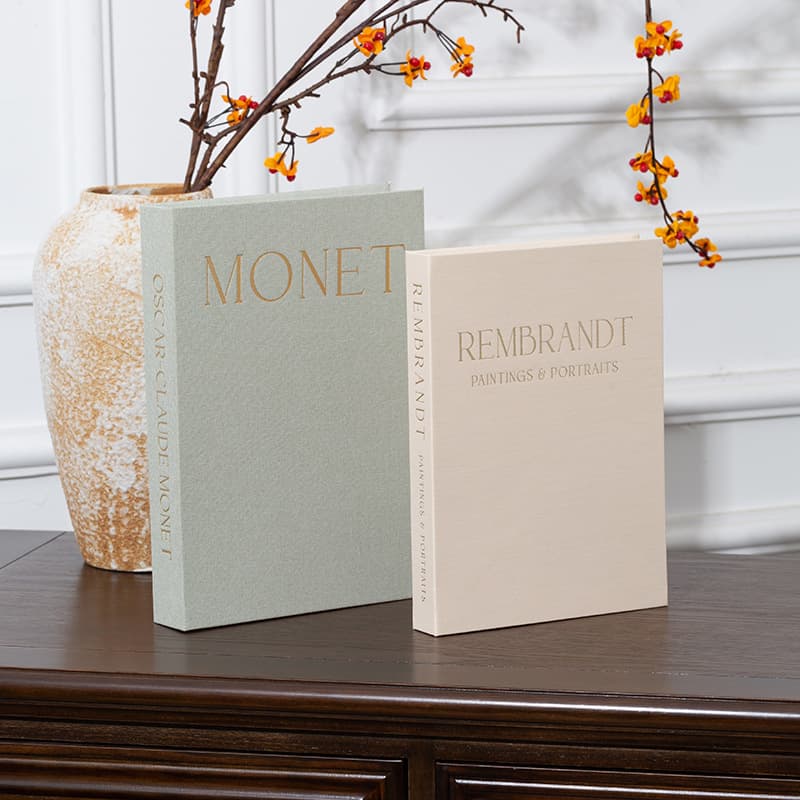 Linen with gold foil stamping, magnetic absorbent background decoration, high-value office magnetic prop book, simulation book.