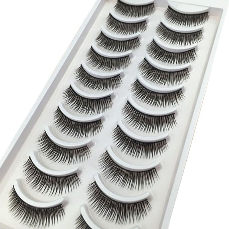 Natural Look False Eyelashes, Cotton Thread, Short and Long Styles, Thick, Bridal Daily Eyelash Set