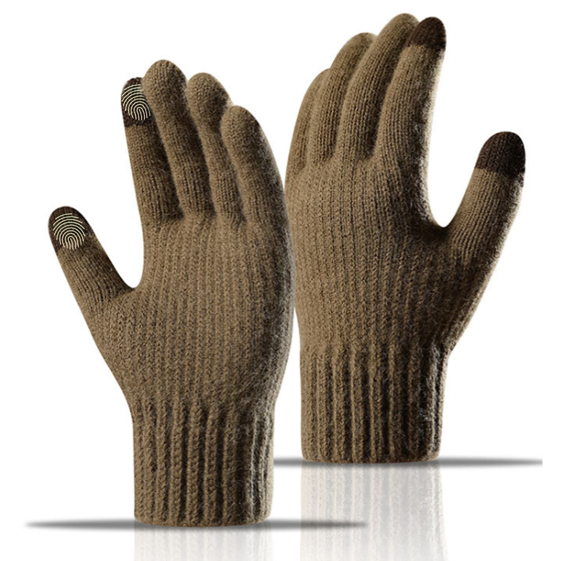 Men's autumn/winter outdoor cycling fleece-lined insulated windproof cold-proof thickened durable cotton gloves women's anti-slip touchscreen compatible.