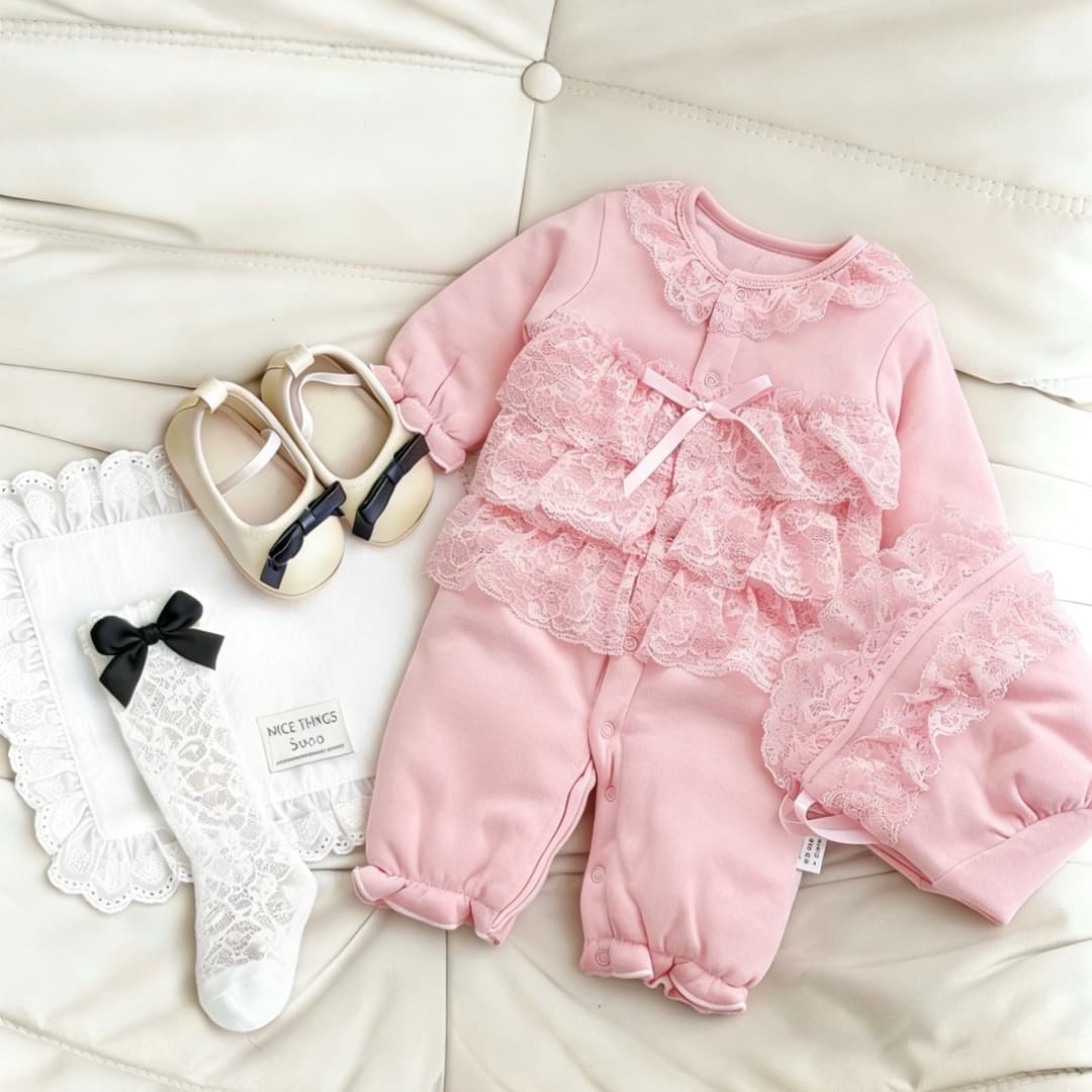 Infant and child clothes Class A thickened onesies girls' clothes winter baby girl's outing clothes autumn and winter cotton-padded jackets