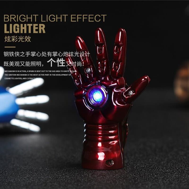 Creative Iron Man Energy Palm Handmade USB Charging Lighter with Tungsten Wire Igniter