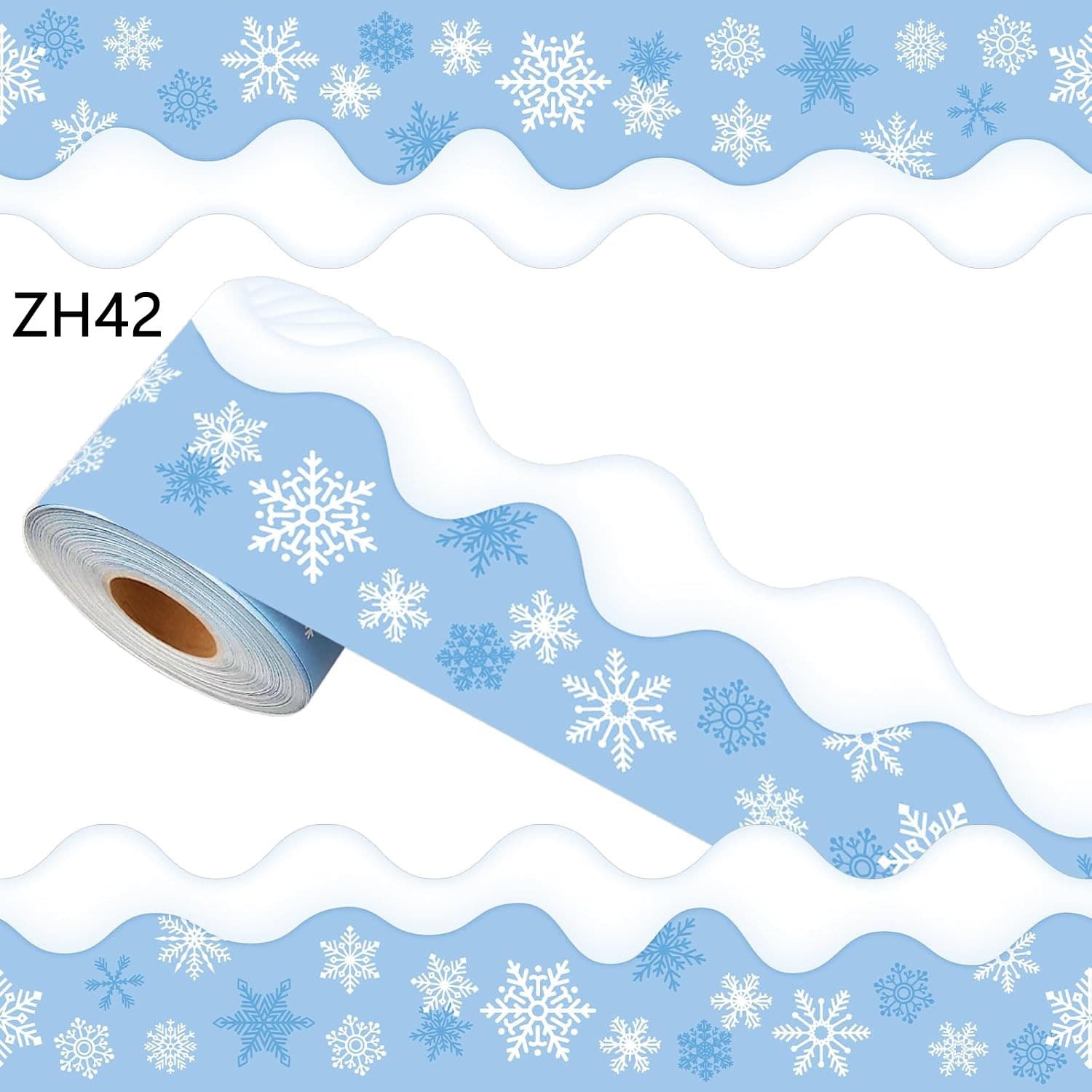 10 meters winter snowflake wavy bulletin board decoration stickers Christmas party living room blackboard newspaper border stickers