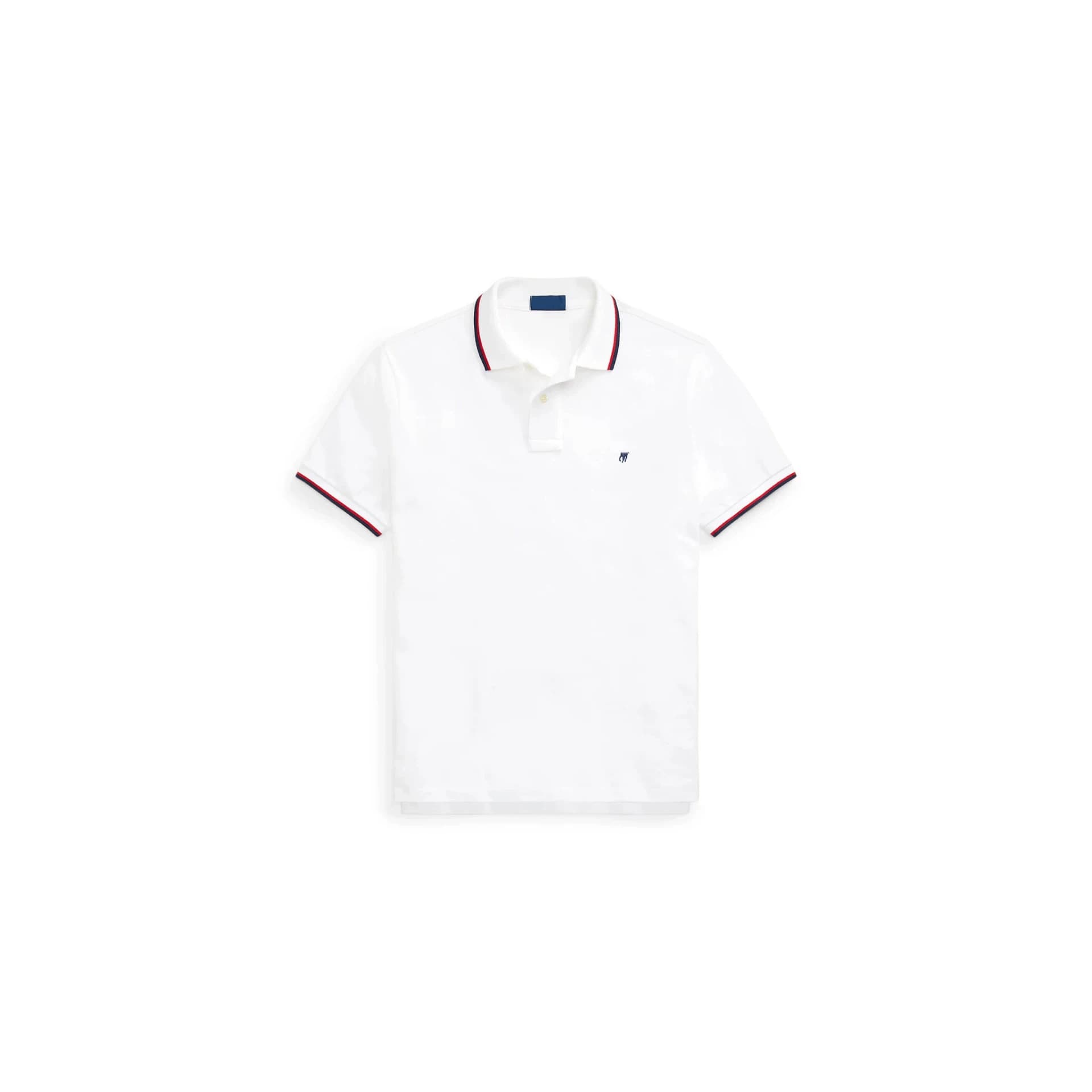 RL Ralph Lauren Small Pony Logo Embroidered Polo Shirt for Men, Contrast Collar, Cotton Pique, Classic Short Sleeve, Business Casual