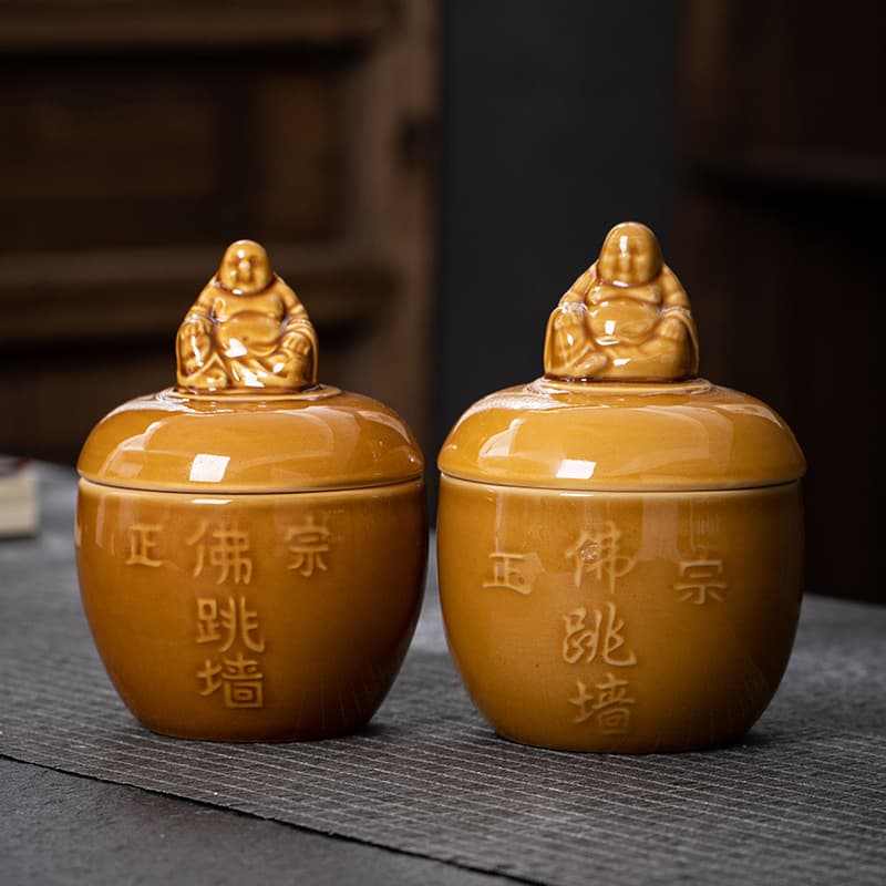 Wholesale of Buddha Jumps Over the Wall stew pots, small ceramic soup pots, clay stew jars for hotel and commercial use with lids for double-boiling.
