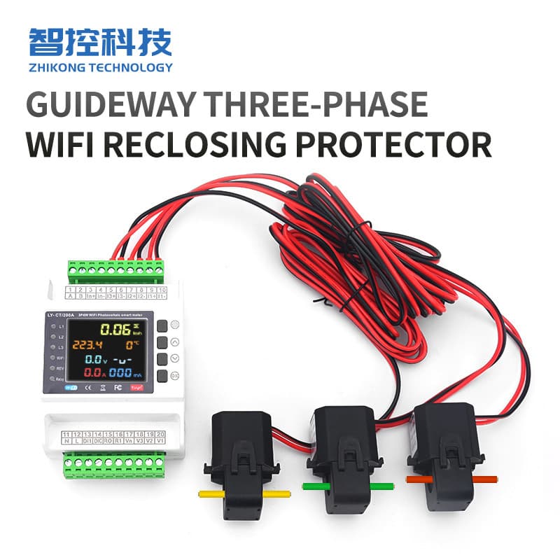 Three-Phase Four-Wire Secondary Meter Smart WiFi Tuya Transformer-Type Meter Overcurrent Overload Overvoltage Undervoltage Protection