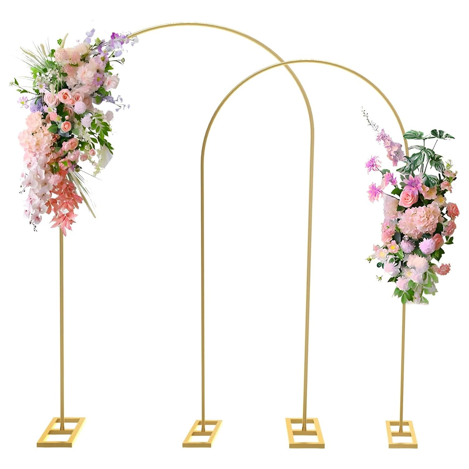 Cross-border hot selling 7.2FT metal arch background stand golden iron arch party birthday balloon arch stand