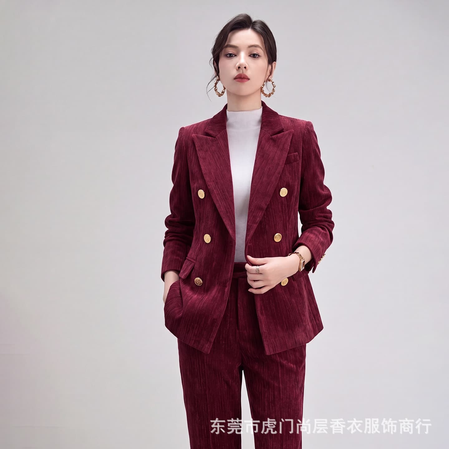 High-end blazer women's 2026 autumn and winter new professional wear cross-border temperament age-reducing chenille suit