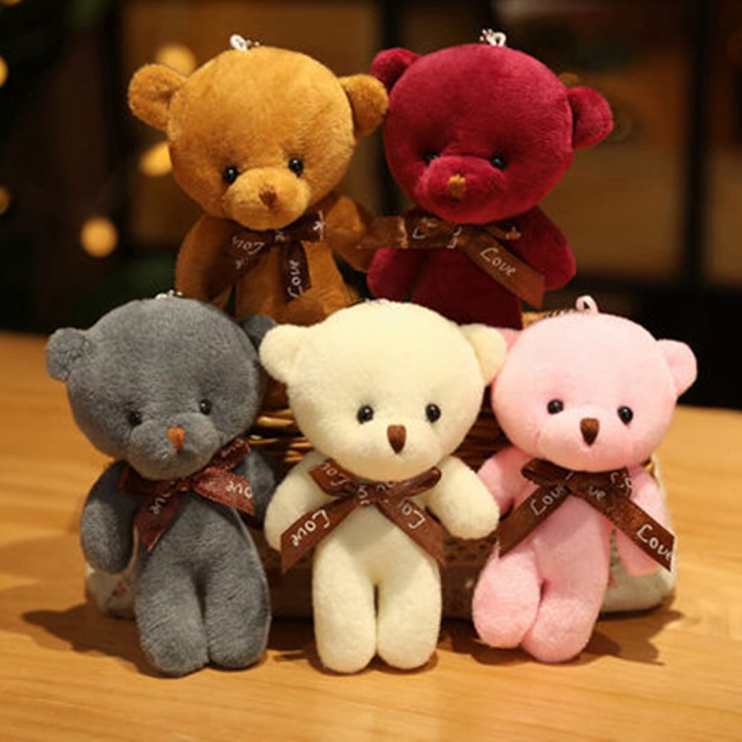Teddy bear plush toy conjoined bear doll bear toy small gift factory wholesale direct key chain pendant