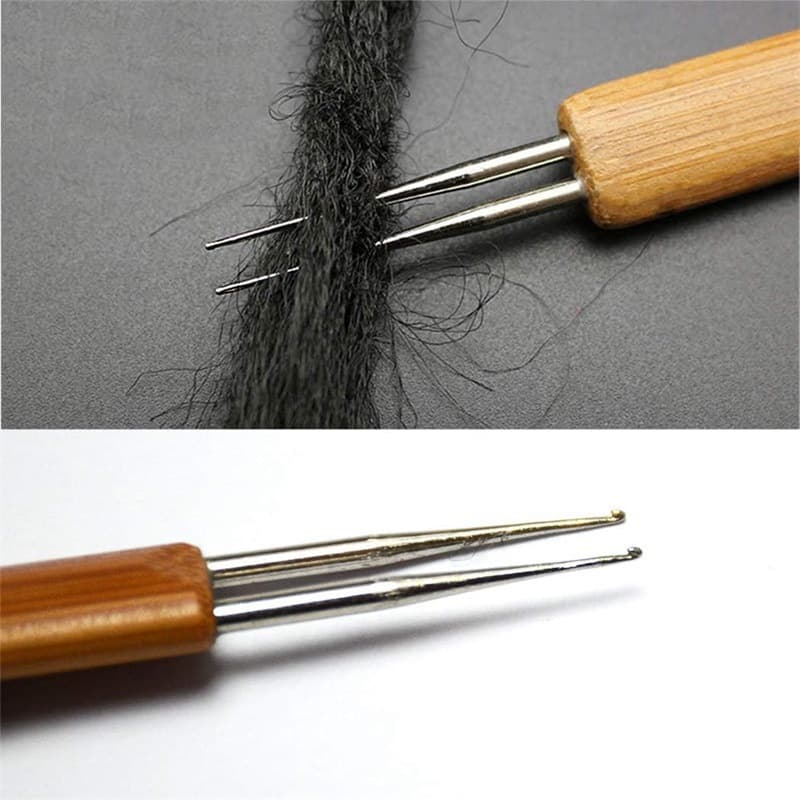 Reggae Dreadlock Hair Extension Crochet Hook Bamboo Handle Crochet Hook Wooden Handle Dreadlock Crochet Tool Wig Crochet Hair Threading Tool
