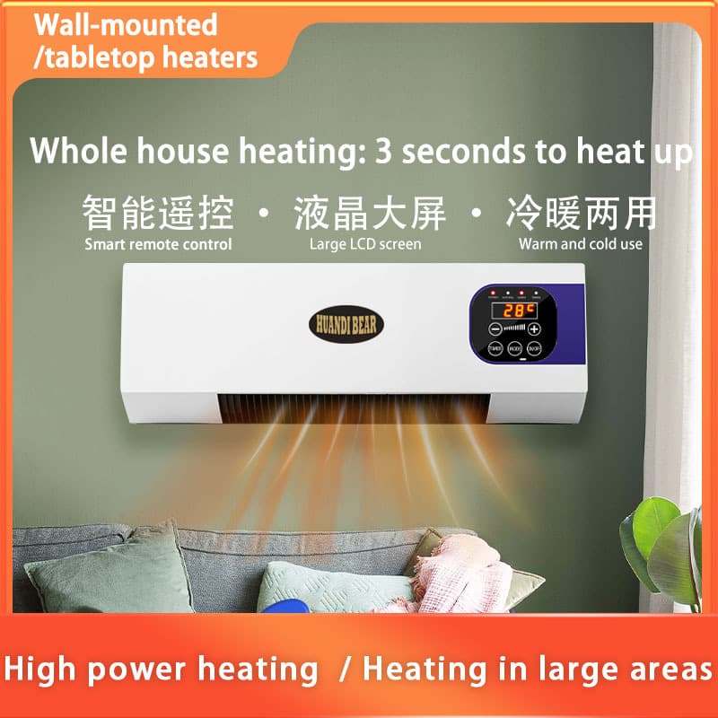 Portable Air Conditioner Heater Combo, Wall-Mounted Heater, Fast Heating Electric Heater for Home Use