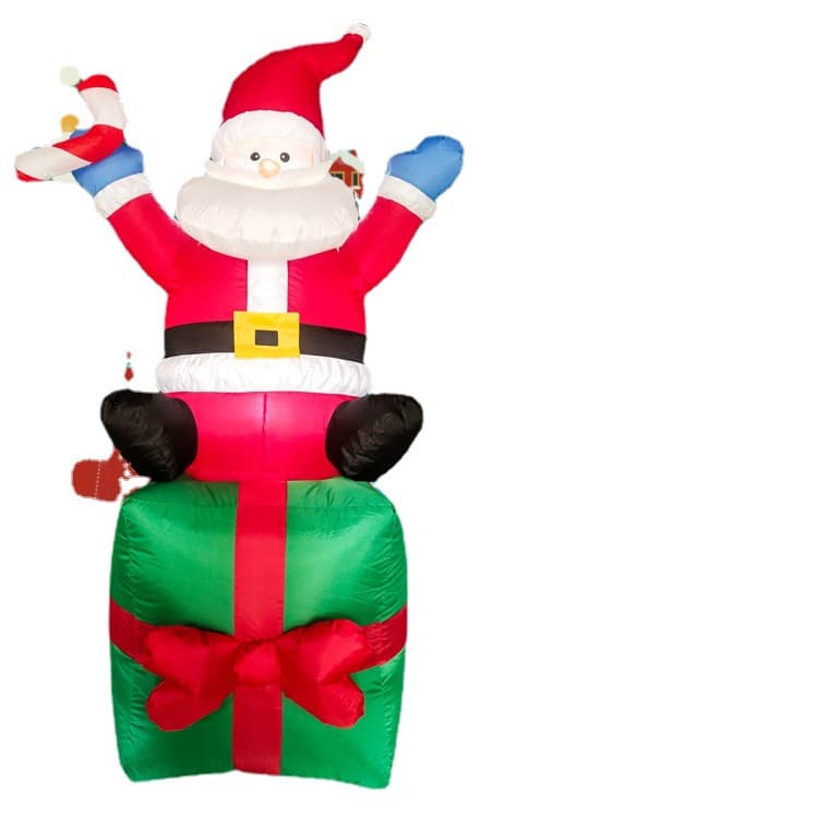 Amazon Best Seller Inflatable Santa Claus Sitting Gift Pack 1.8m Air Model for Christmas Decoration and Yard Props