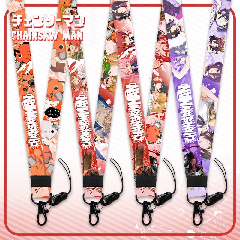 Chainsaw Man lanyard Chainsaw Man electric double-sided mobile phone hanging neck long rope