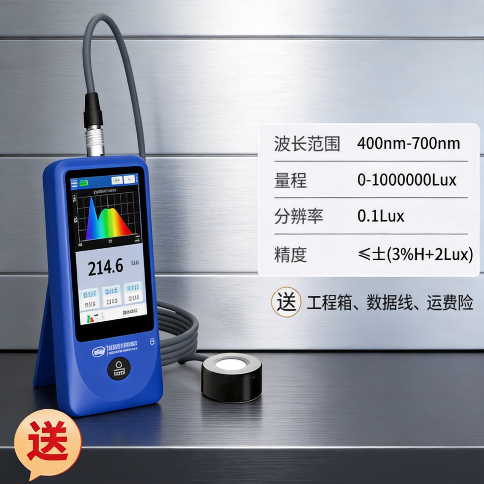 Linshang touch screen spectral illuminance meter photometer handheld spectrometer photometer household high-precision color temperature tester