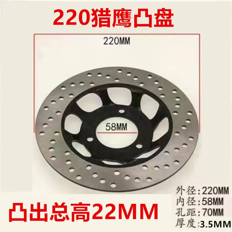 Wear-resistant Electric Vehicle Disc Brake Rotor 220 Falcon Concave-Convex Disc, Xunying Large Disc, Motorcycle Brake Disc, Cross-Border Hot Seller
