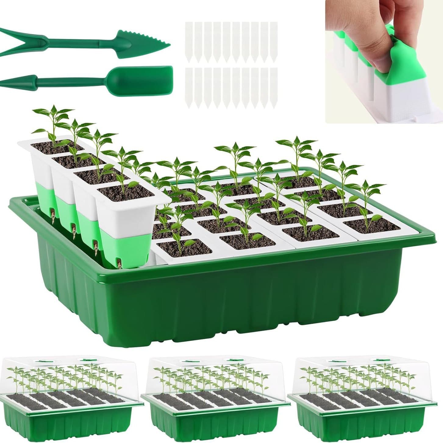 2026 Best-Selling Export Factory Custom Mold 20-Cell Silicone Seedling Tray + 3-Set/4-Set Seedling Tray Kit