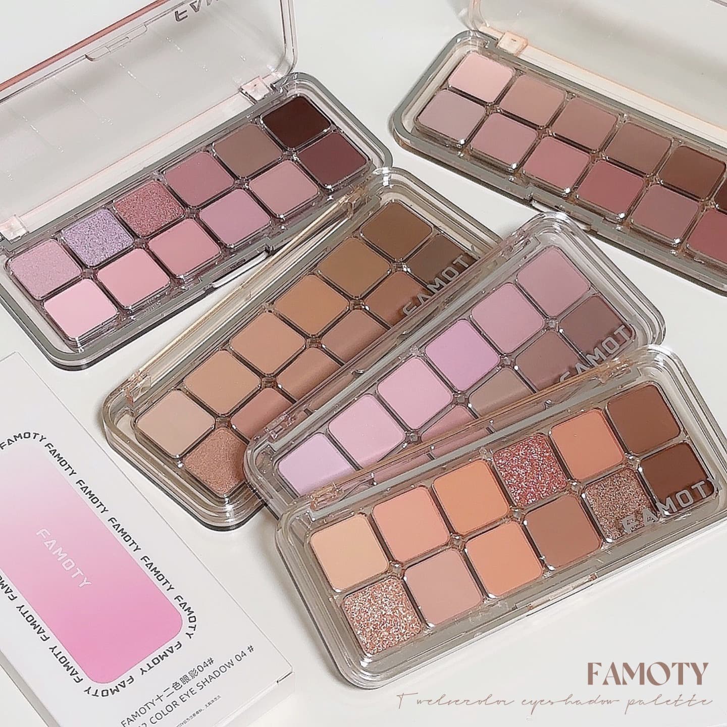 FAMOTY 12 color eye shadow palette multi-purpose earth color pearlescent matte cosmetics wholesale generation gentle style