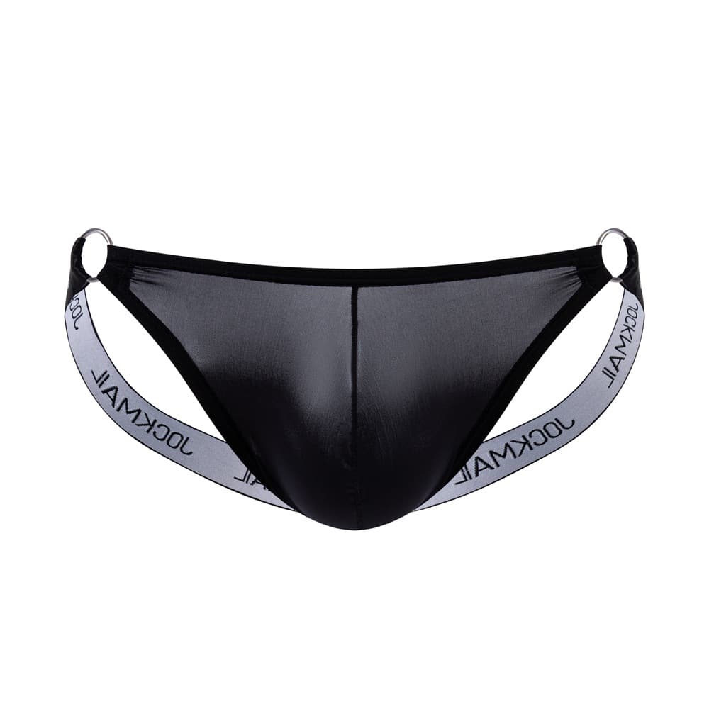 Sexy Men's Ice Silk Low Waist Sports Briefs Breathable Quick Dry T-Bikini U Shape Boost Butt Lingerie Nylon Solid Color
