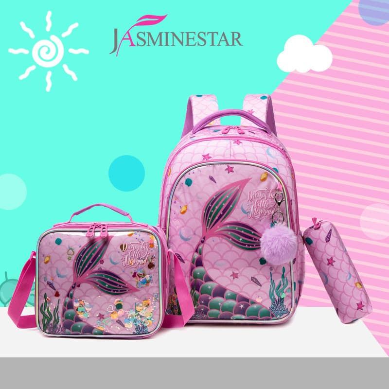 Elementary School Backpack for Boys Grades 3-6 Student Backpack for Girls with Spine Protection Set with Pencil Case Lightweight Lunch Bag