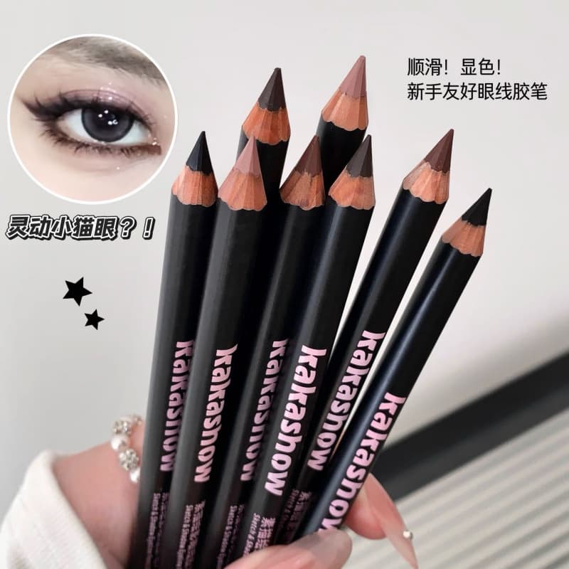 Kakashow Sketch Shadow Gel Eyeliner Pencil - Natural Long-Lasting Black-Brown, Smooth Pigmented Waterproof Eyeliner Makeup