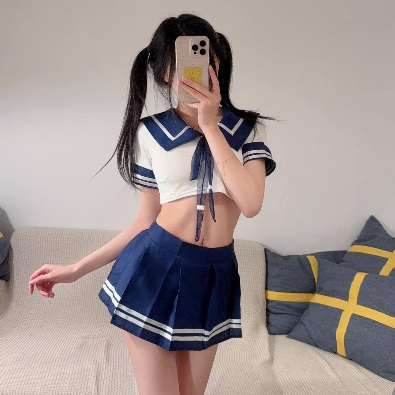 Golden Night Sex Lingerie Sexy Pure Desire Soft Girl Student Dress JK Uniform Temptation Free Skirt sailor Suit suit Women