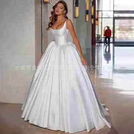 Wholesale for Export: Simple Strapless Evening Gown with Train for Bridal Wedding Party, Hostess Dress