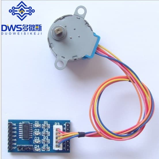 Blue ULN2003 stepper motor driver board + 5V stepper motor, motor with blue driver.