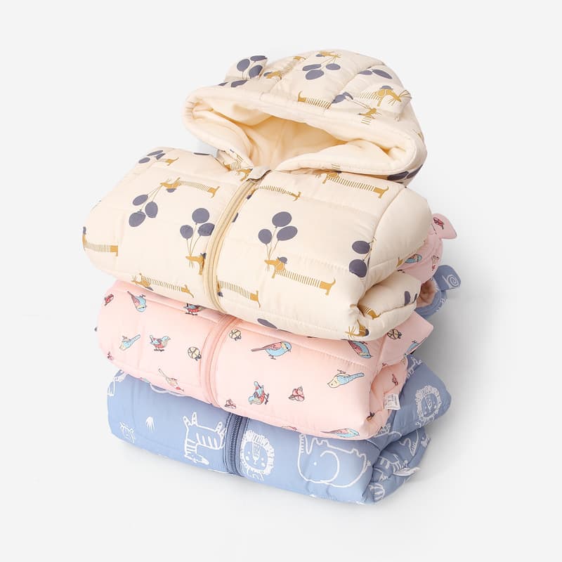 Children's down jacket, velvet and thickened hooded cotton jacket, male and female babies, infants, small and medium children's clothing, cotton coat jacket
