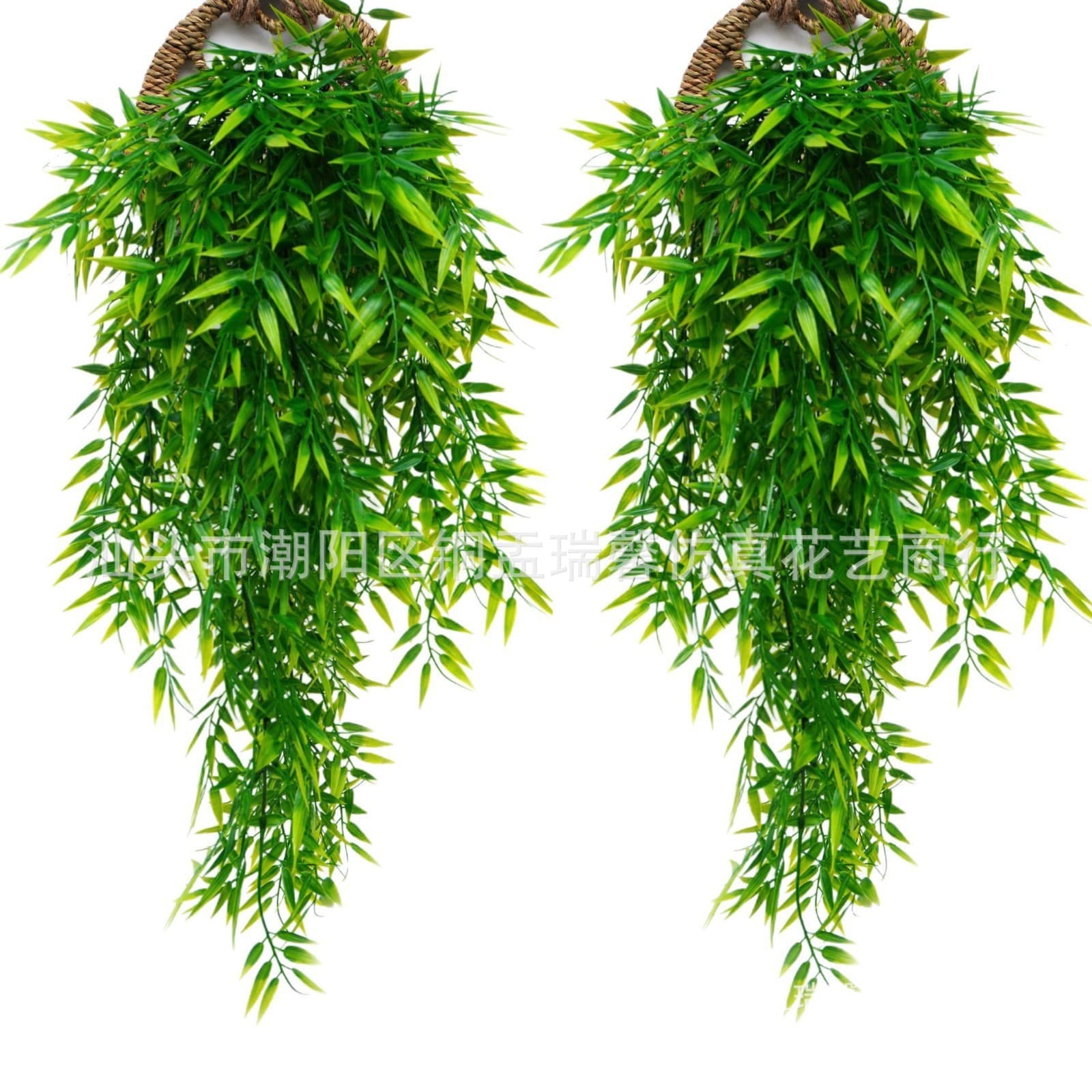Cross-border artificial wall hanging artificial flowers bamboo leaves rattan fake green leaves vines home outdoor decoration hanging plants factory batch