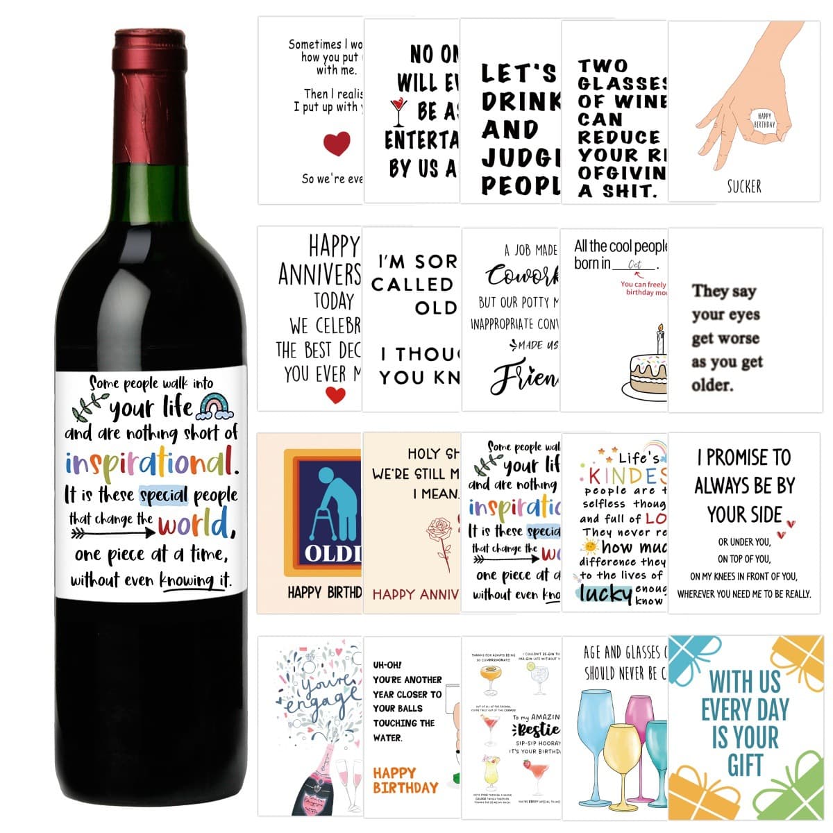 4 sheets/pack interesting wine bottle labels birthday wedding party wine bottle stickers party atmosphere layout wine bottle labels