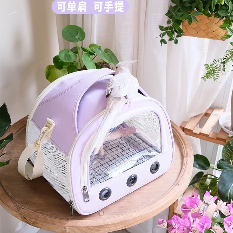 Parrot Going Out Bag, Crossbody Breathable Bird Walking Bag, Cockatiel Parrot Travel Bag, Portable Transparent Small Bird Travel Bag
