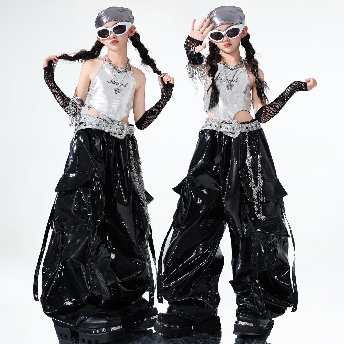 Girls' jazz dance clothing, cool and fashionable girls' jazz children's performance clothing, catwalk women's group hip-hop clothing