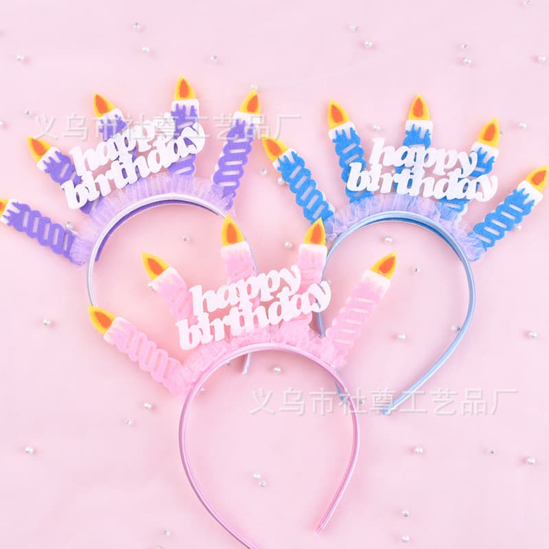 Internet celebrity happy birthday letter headband headband children's felt birthday hat first year arrangement crown cake hat