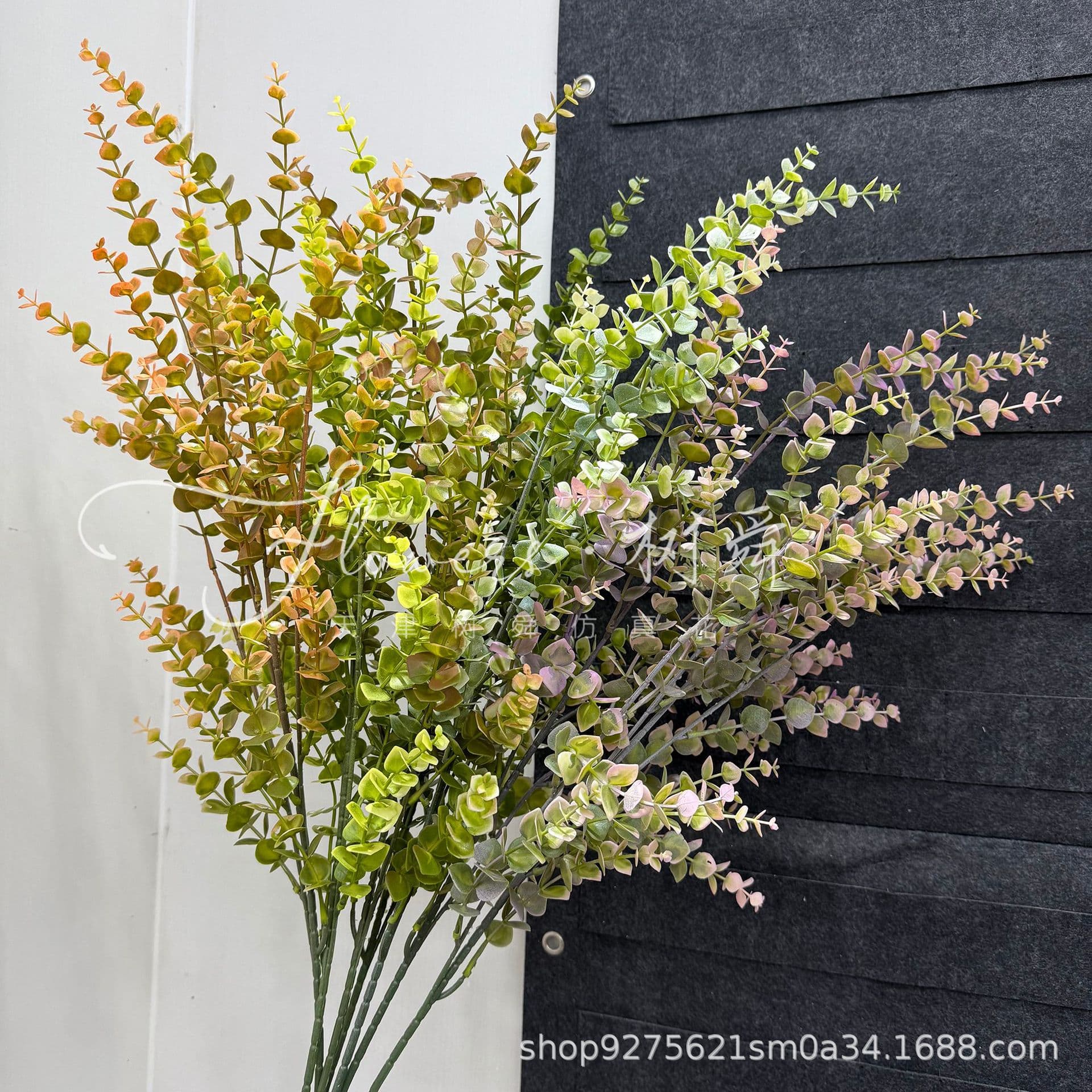 Green Wedding Artificial Flowers Scene Decoration Artificial Greenery Thousand Layer Gold Eucalyptus Asparagus Grass Forest Style Artificial Flowers