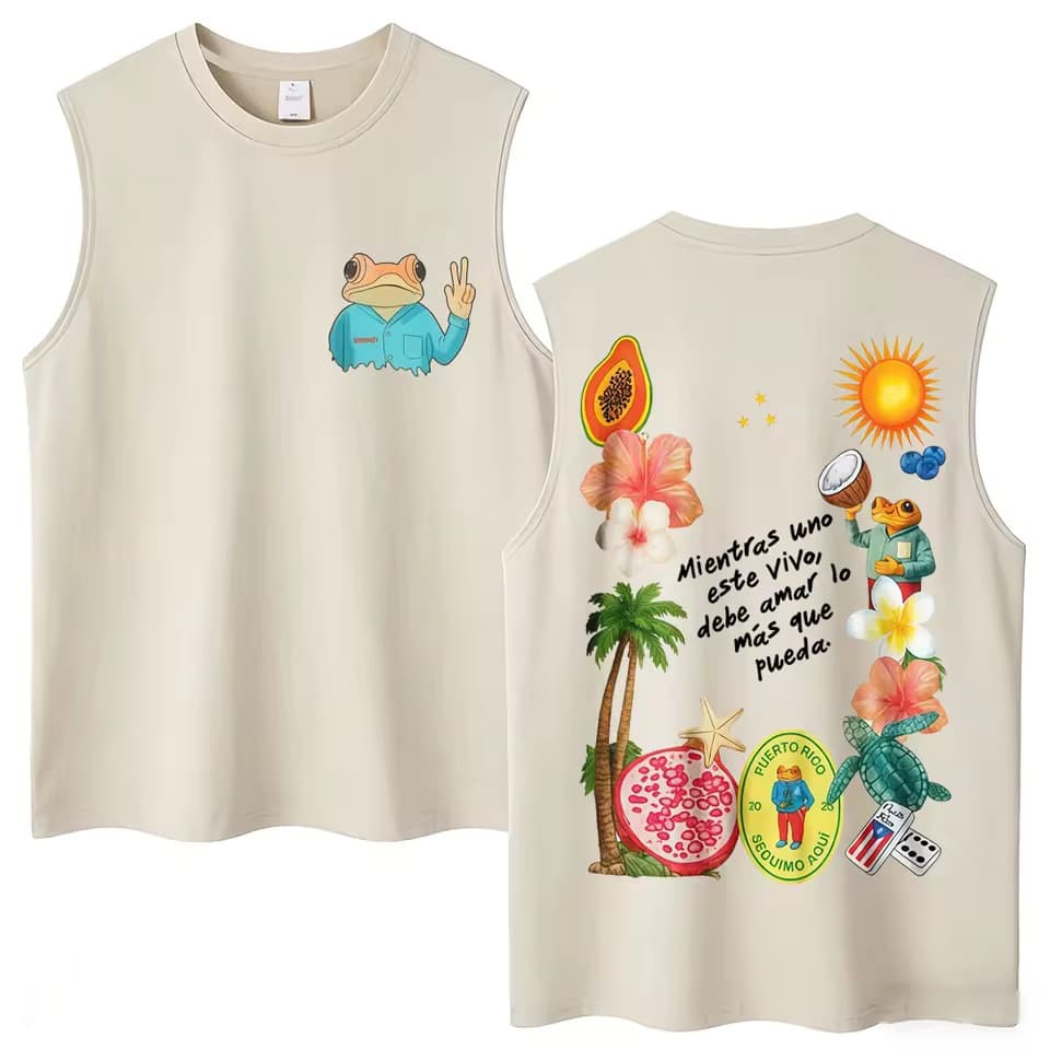 Bad Bunny Vest Debi Tirar Mas Fotos DTMF Sleeveless T-Shirt Men Women Fashion