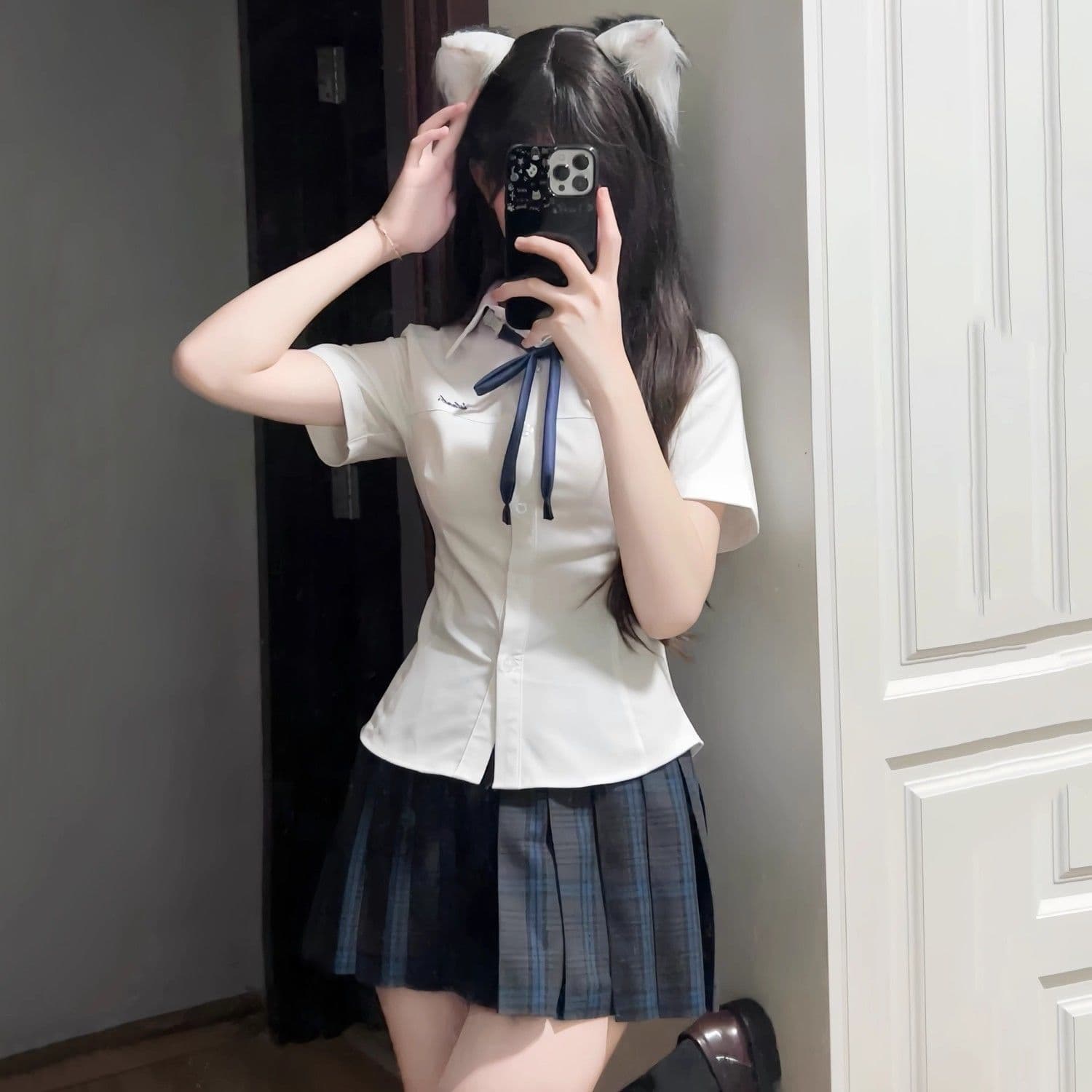 Xiaodao Original JK Slim Waist Short-Sleeve Shirt Women's Autumn Uniform Summer College Style Japanese School Style Pure and Delicate Shirt