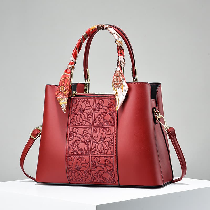 Taizhou women's bag textured bag new Chinese-style embroidery national style Mother's Day women's bag mom large capacity handbag bags