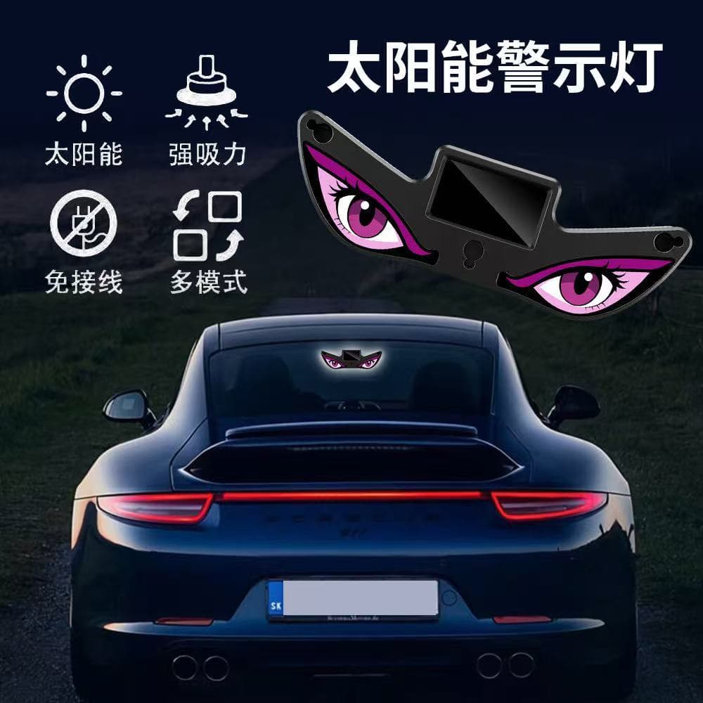 Car LED Wireless Solar Devil's Eye Triangular Window Decorative Light, In-Car Atmosphere Without Wiring