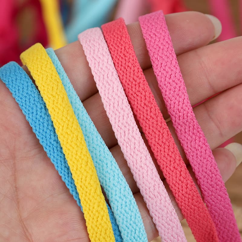 8mm Polyester Single-Layer Flat Black White Colored Shoelaces Unisex AF1 Sneakers AJ1 Sports Casual Shoelace Rope One Pair