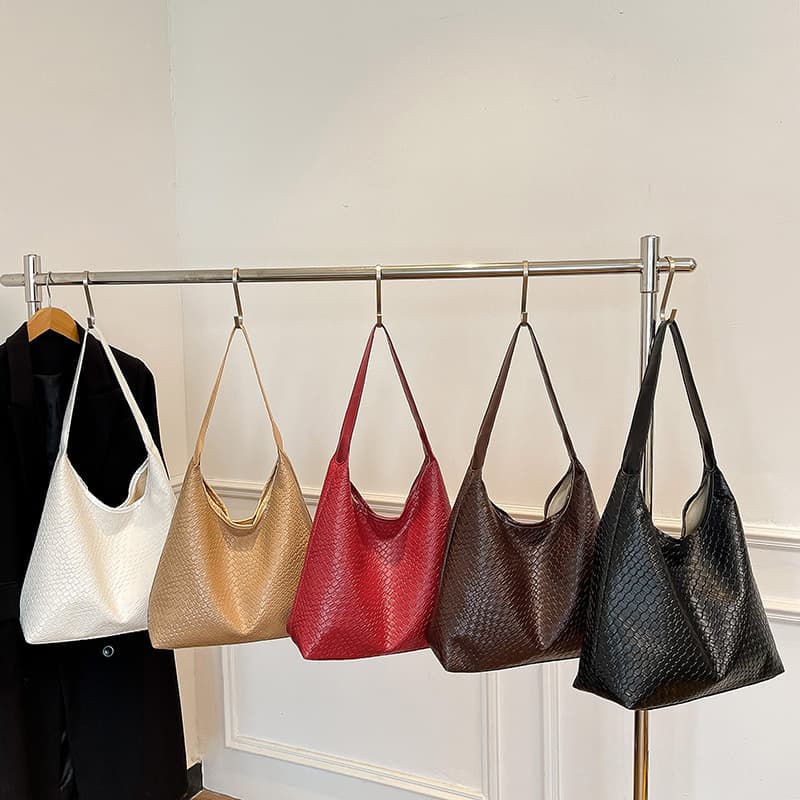 Textured Mother-Daughter Underarm Bag Women 2025 New Retro Simple Crossbody Shoulder Bag Large Capacity Commuter Tote Bag