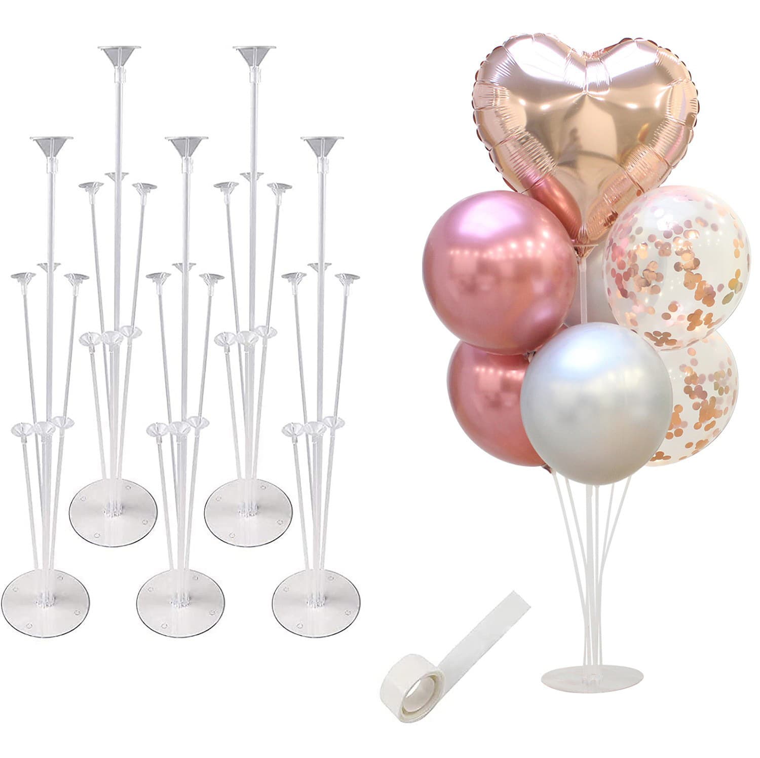 Balloon table floating transparent bracket 7-ball wedding birthday splicing floor floating display base Luyin bracket seven-in-one
