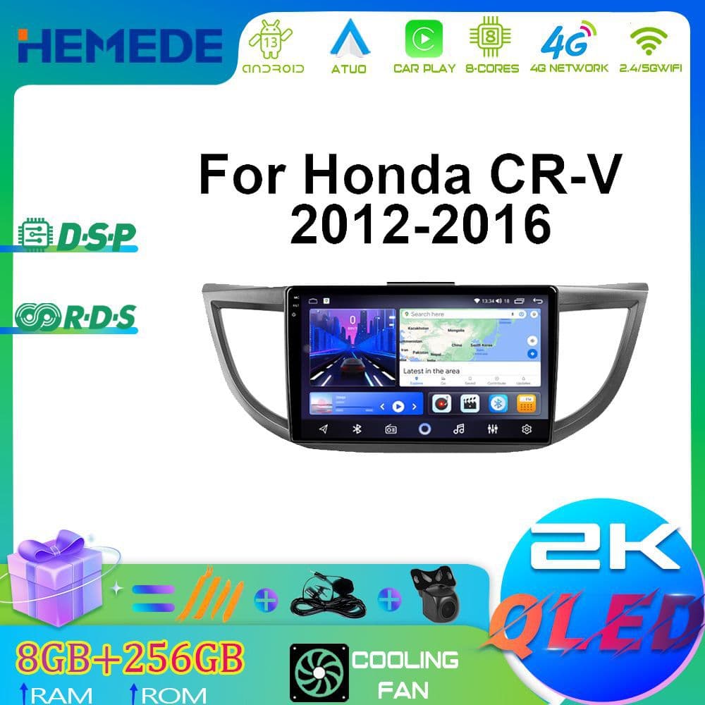 Honda CR-V Car Android Large Screen Navigation GPS Integrated Machine 12-16 Vehicle Mounted Multimedia Player QLED Display