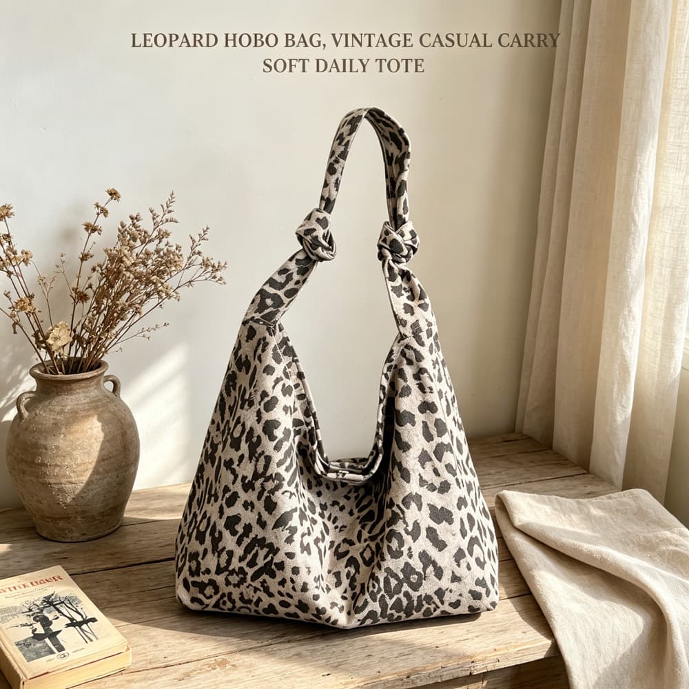 Retro Leopard Print Bag for Women 2026 New Fashion Large Capacity Versatile Tote Bag Casual Trendy Crossbody Bag