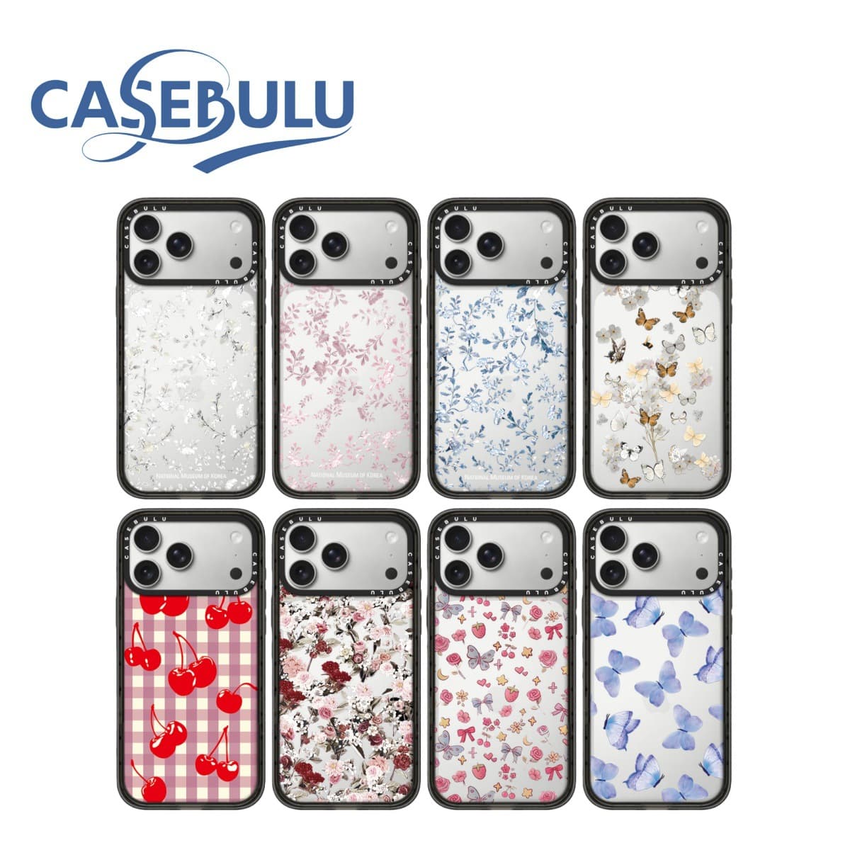 White Floral Pattern for Apple iPhone 17 Pro Max / 16 Pro Transparent Acrylic Protective Case