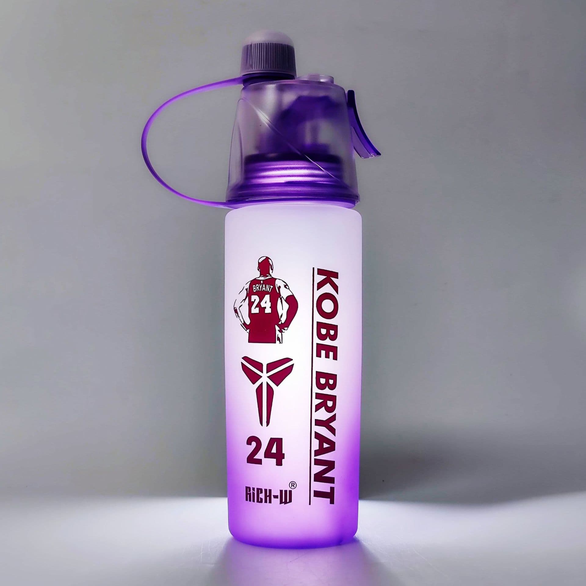 2024 New Product: Gradient Color Spray Water Bottle with Inspirational Quotes and Sports Star Design