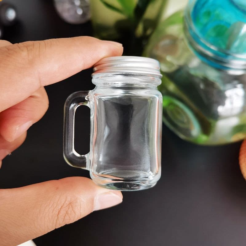 Wholesale 35ml glass mini handle cup ins style small glass cup cute small cup
